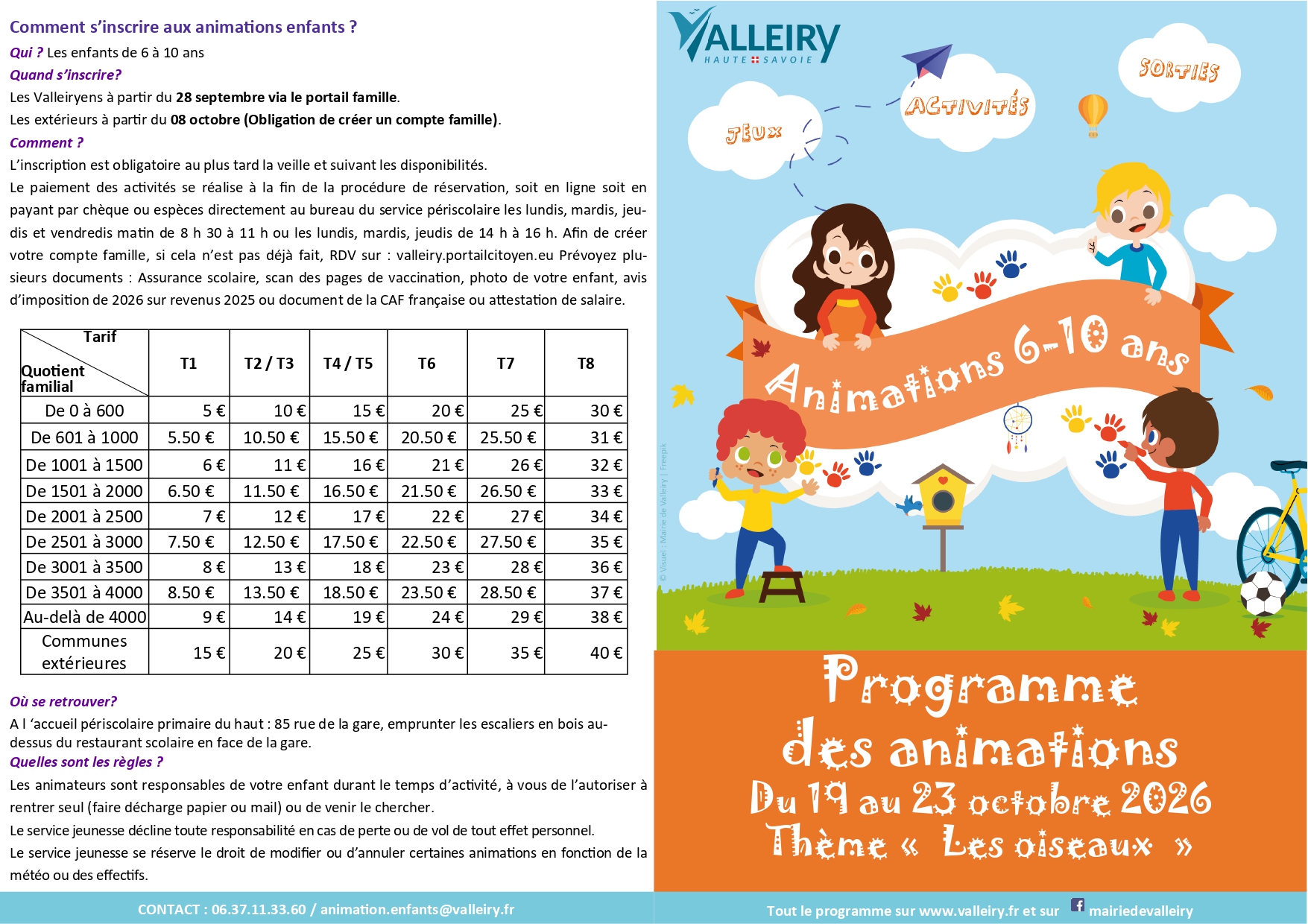 page de garde animation vacacances